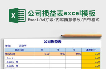 公司損益表excel模板