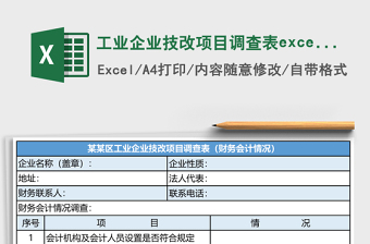 工業(yè)企業(yè)技改項目調(diào)查表excel模板