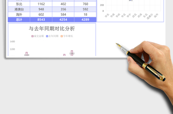 商務(wù)簡約銷售地域成交金額分析excel模板