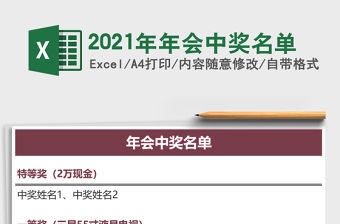 2021年年會中獎名單