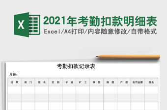 2021年考勤扣款明細表