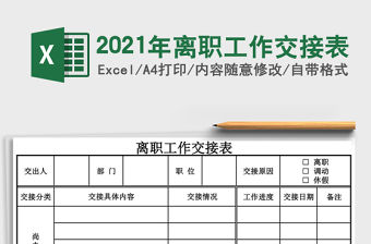 2021年離職工作交接表