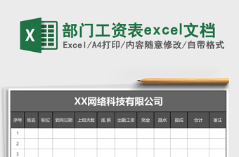 部門工資表excel文檔