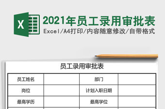 2021年員工錄用審批表