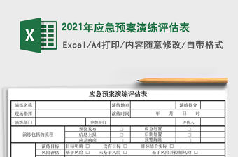 2021年應急預案演練評估表
