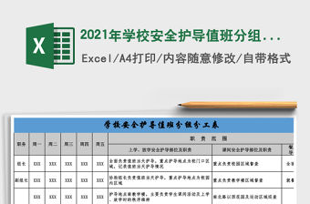 2021年學校安全護導值班分組分工表