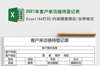2021年客戶來訪接待登記表