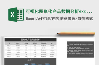 可視化圖形化產品數據分析excel表格模板