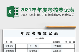 2021年年度考核登記表