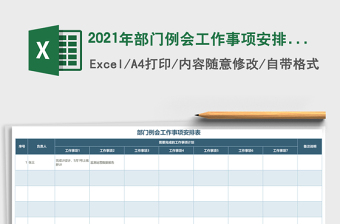 2021年部門例會(huì)工作事項(xiàng)安排表