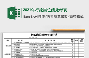 2021年行政崗位績(jī)效考表