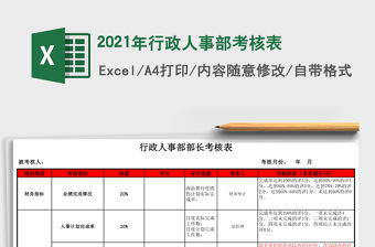 2021年行政人事部考核表