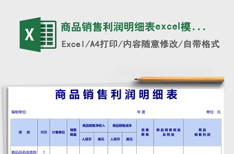 商品銷售利潤明細表excel模版