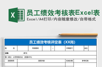 員工績效考核表Excel表