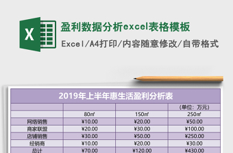 盈利數(shù)據(jù)分析excel表格模板