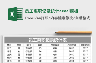 員工離職記錄統(tǒng)計(jì)excel模板