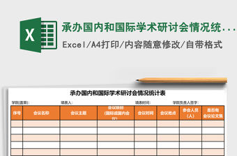 承辦國內和國際學術研討會情況統計表