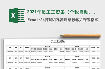 2021年員工工資條（個(gè)稅自動(dòng)計(jì)算）