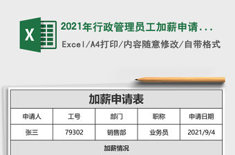 2021年行政管理員工加薪申請表