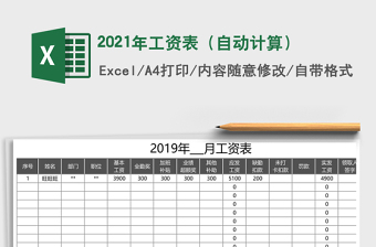 2021年工資表（自動(dòng)計(jì)算）