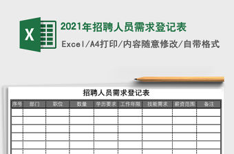 2021年招聘人員需求登記表