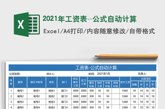 2021年工資表-公式自動(dòng)計(jì)算