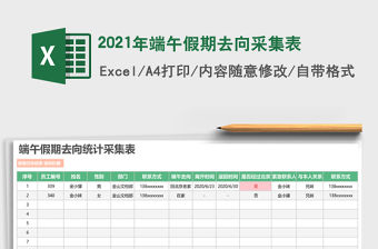 2021年端午假期去向采集表