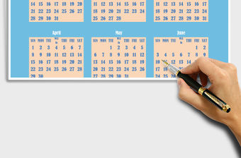 藍橘色時尚風格excel表格模板