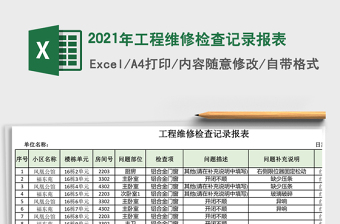2021年工程維修檢查記錄報(bào)表