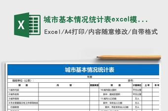 城市基本情況統(tǒng)計(jì)表excel模板