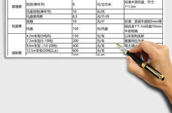 物流公司對外報價表單excel表格模板