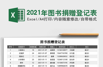 2021年圖書(shū)捐贈(zèng)登記表