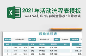 2021年活動流程表模板
