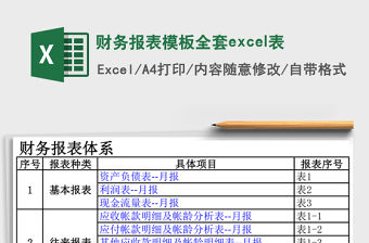 財務報表模板全套excel表
