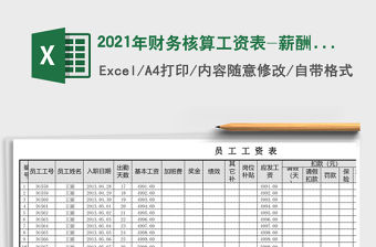 2021年財務核算工資表-薪酬待遇