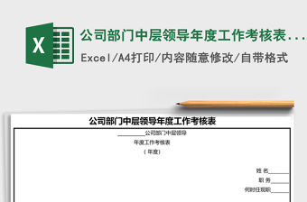 公司部門中層領導年度工作考核表Word模板