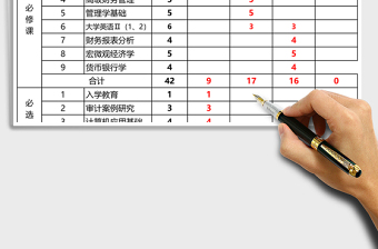 會(huì)計(jì)學(xué)專(zhuān)業(yè)教學(xué)計(jì)劃進(jìn)程表Excel模板