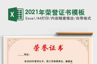 2021年榮譽證書模板