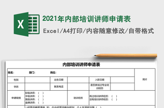 2021年內(nèi)部培訓(xùn)講師申請表