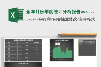 全年月份季度統(tǒng)計(jì)分析報(bào)告ecxel模板