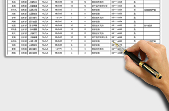 出差登記表Excel模板