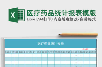 醫療藥品統計報表模版