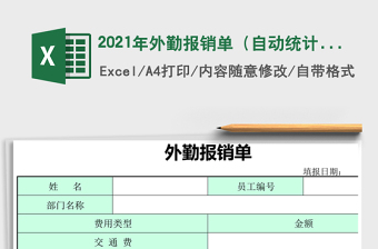 2021年外勤報銷單（自動統(tǒng)計）