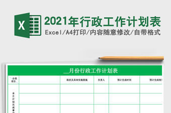 2021年行政工作計(jì)劃表
