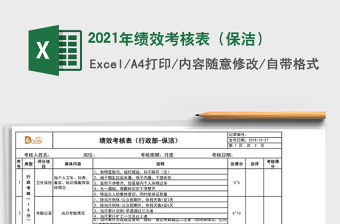 2021年績效考核表（保潔）