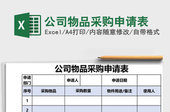 公司物品采購申請表