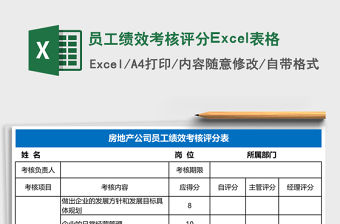 員工績效考核評分Excel表格