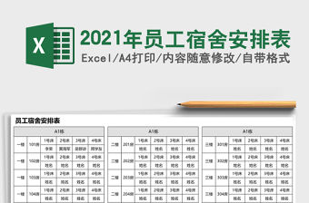 2021年員工宿舍安排表