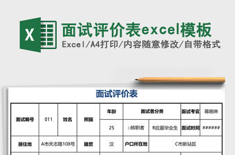 面試評(píng)價(jià)表excel模板