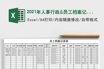 2021年人事行政&員工檔案記錄表（員工狀態(tài)查）